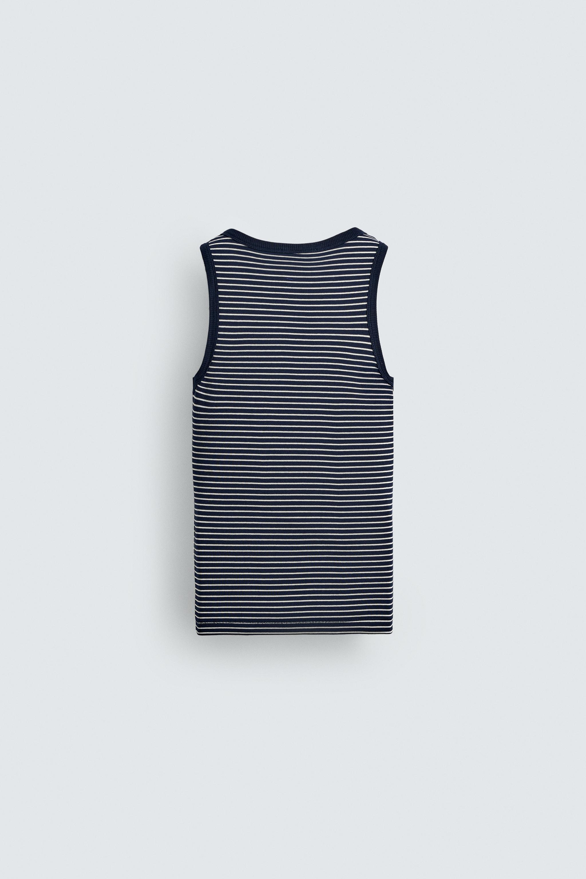 T-SHIRT SANS MANCHES JACQUARD RAYURES X AARON LEVINE